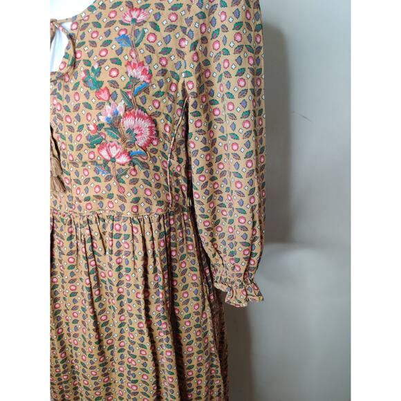 April Cornell Safflower Embroidered Maxi Dress Pockets Prairie Cottage - XXS - Picture 12 of 16